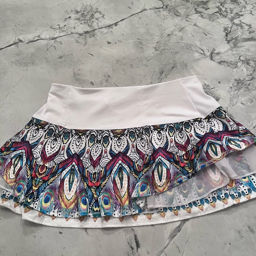 Lucky In Love Peacock Tennis Skirt Size Medium.